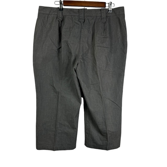 New Directions Gray High Rise Dress Capri Pants Women's 16 Zippered Pockets - Picture 2 of 7
